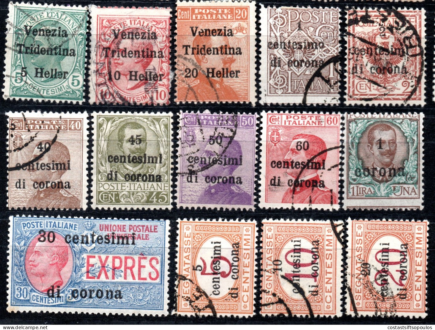 2145.AUSTRIA. ITALY. TRENTINO 1919-1920 41 ST. LOT.POSSIBLY SOME NOT GENUINE. GENERALLY GOOD CONDITION - Oest. Besetzung