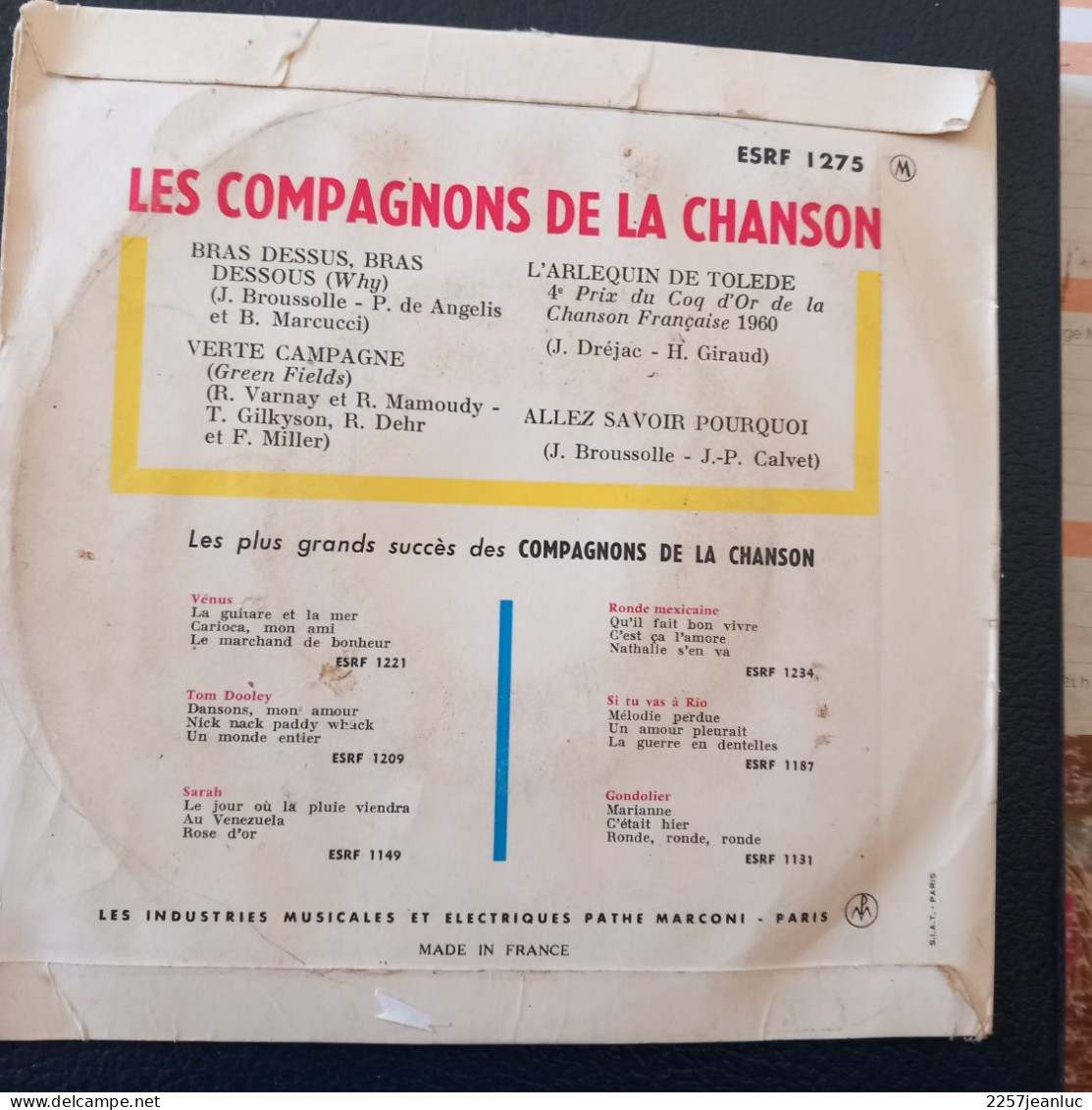 45 Tours Columbia * Les Compagnons De La Chanson Avec  4 Titres - Classique