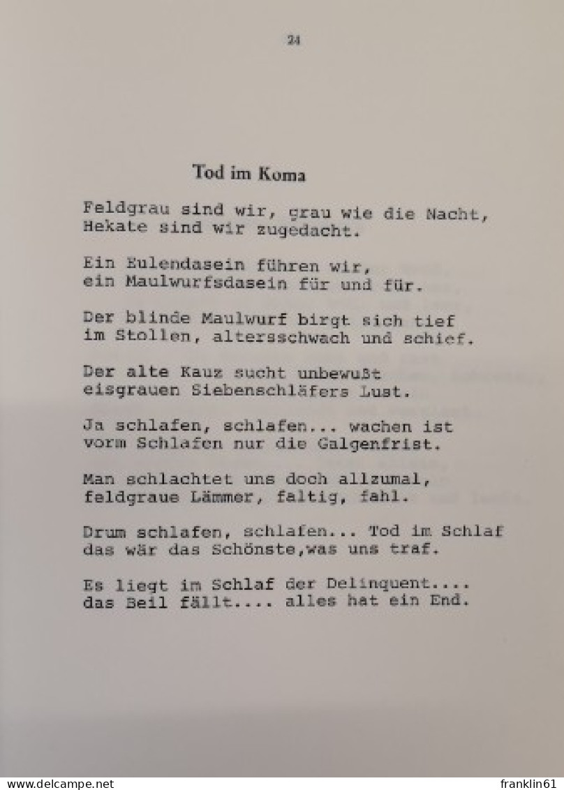 Feldgraue Gedichte. - Poems & Essays