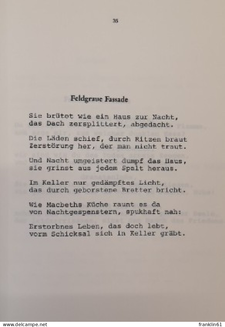 Feldgraue Gedichte. - Gedichten En Essays