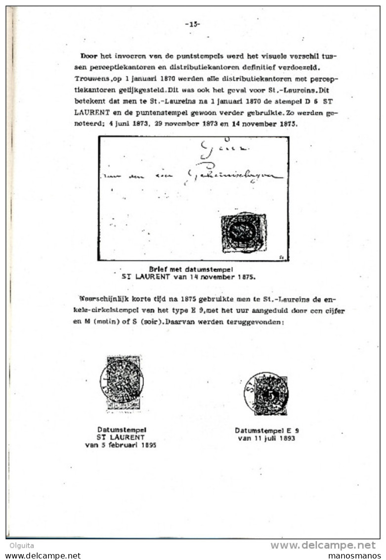 LIVRE Belgique - Postgeschiedenis Van SINT LAUREINS , Par Van De Veire/Vervaet , 32 P. , 1984 -  Etat NEUF --  15/289 - Philately And Postal History