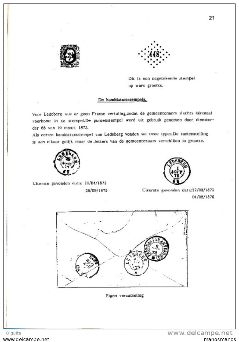 LIVRE Belgique - Postmerken Van LEDEBERG Tot 1974 , Par Maenhout , 32 P. , 1988 -  TB Etat --  15/290 - Philatélie Et Histoire Postale