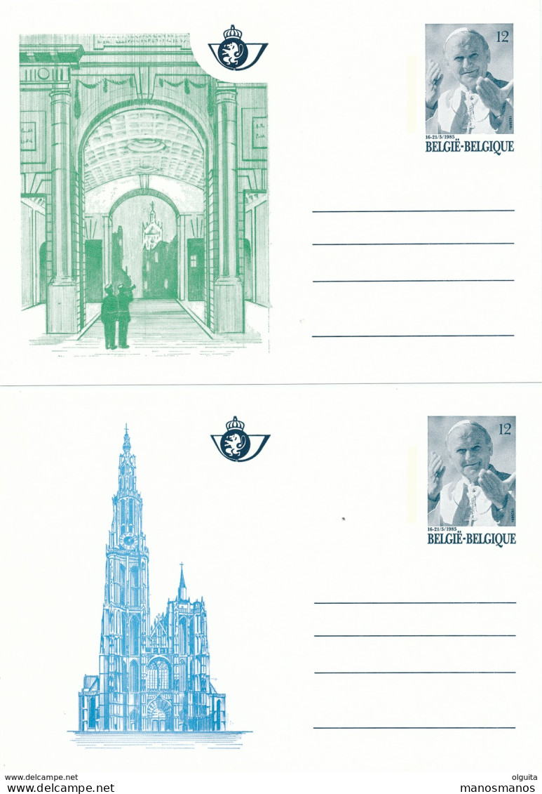 YY110 - Série De 5 Cartes Postales Visite Du Pape BK 34/38  - COB 55 EUR - Etat Neuf - Illustrated Postcards (1971-2014) [BK]