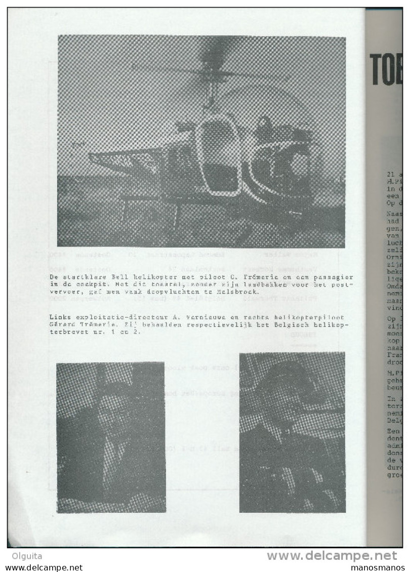 Cahier Luchtvaartgeschiedenis - Helikopter Bell 47 D En Bombardement Op SINT MICHIELS 68 P. , 1987 , Etat TB  --  15/187 - Niederländisch (ab 1941)
