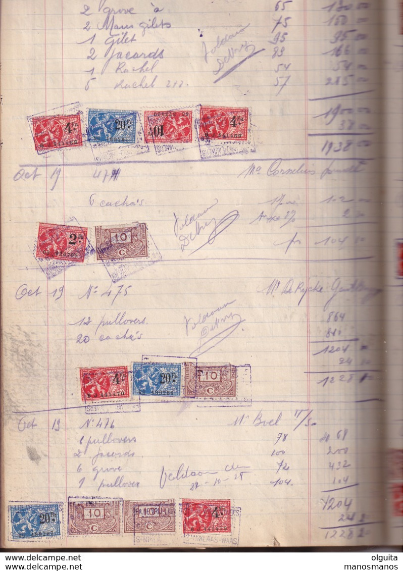 DDW970 - Registre Complet 1926 /1928  , Avec Les 1/2 Timbres Fiscaux Par Facture- Firme Fr.De Vrij-Lauwers à ST NIKLAAS - Documenten