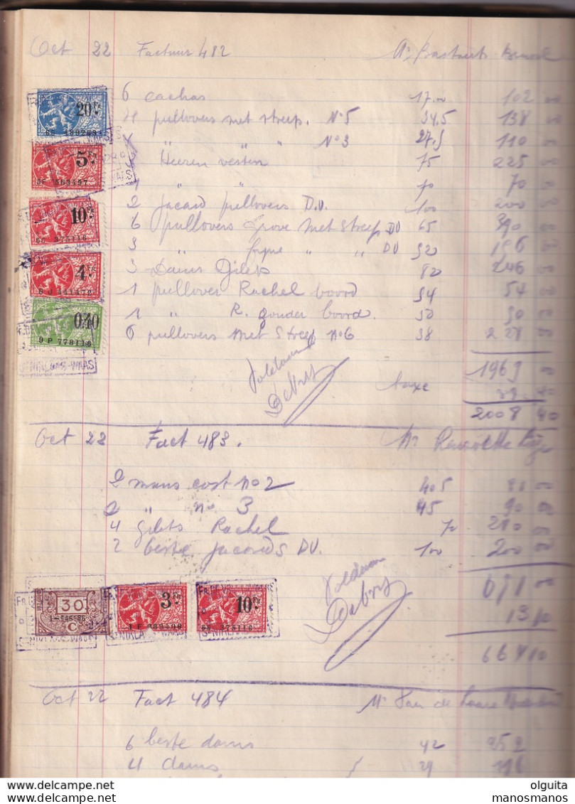 DDW970 - Registre Complet 1926 /1928  , Avec Les 1/2 Timbres Fiscaux Par Facture- Firme Fr.De Vrij-Lauwers à ST NIKLAAS - Documenti