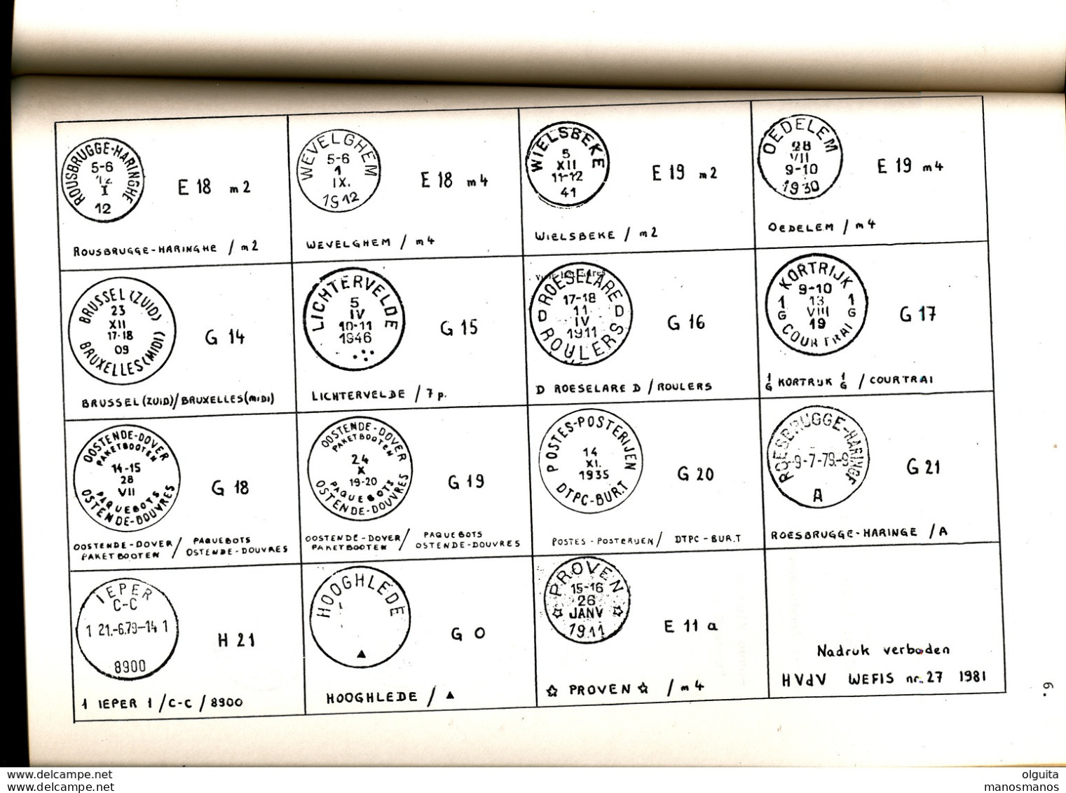 904/30 -- LIVRE/BOEK WEFIS Nr 27 -  Raddatumstempels OOSTENDE , 35 Blz ,1981 , Door Goes En Leroy - Cancellations