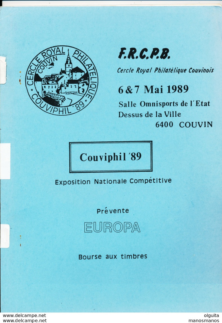 977/25 -- LIVRE Exposition Nationale COUVIPHIL 1989 , 56 Pages - TB Articles Sur COUVIN , Poste Rurale , Bur. Echange - Filatelistische Tentoonstellingen