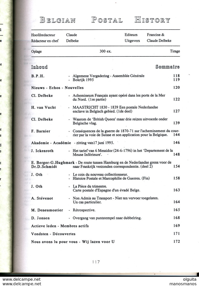 983/25 --  Revue BELGIAN POSTAL HISTORY B.P.H. No 11 , 55 Pages , 1995 - Divers Articles Intéressants - Néerlandais (àpd. 1941)