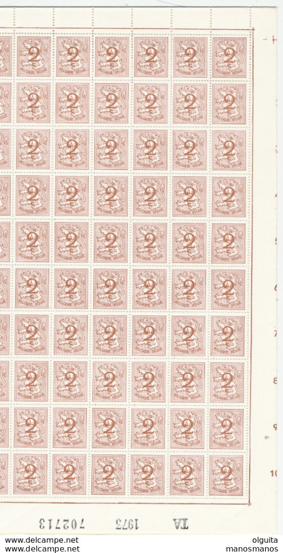 381/30 -- Lion Héraldique 2 C Papier Blanc 1026AP2 - Feuille Complète De 4 Panneaux = 400 Exemplaires.+ Les Variétés - 1951-1975 Heraldic Lion