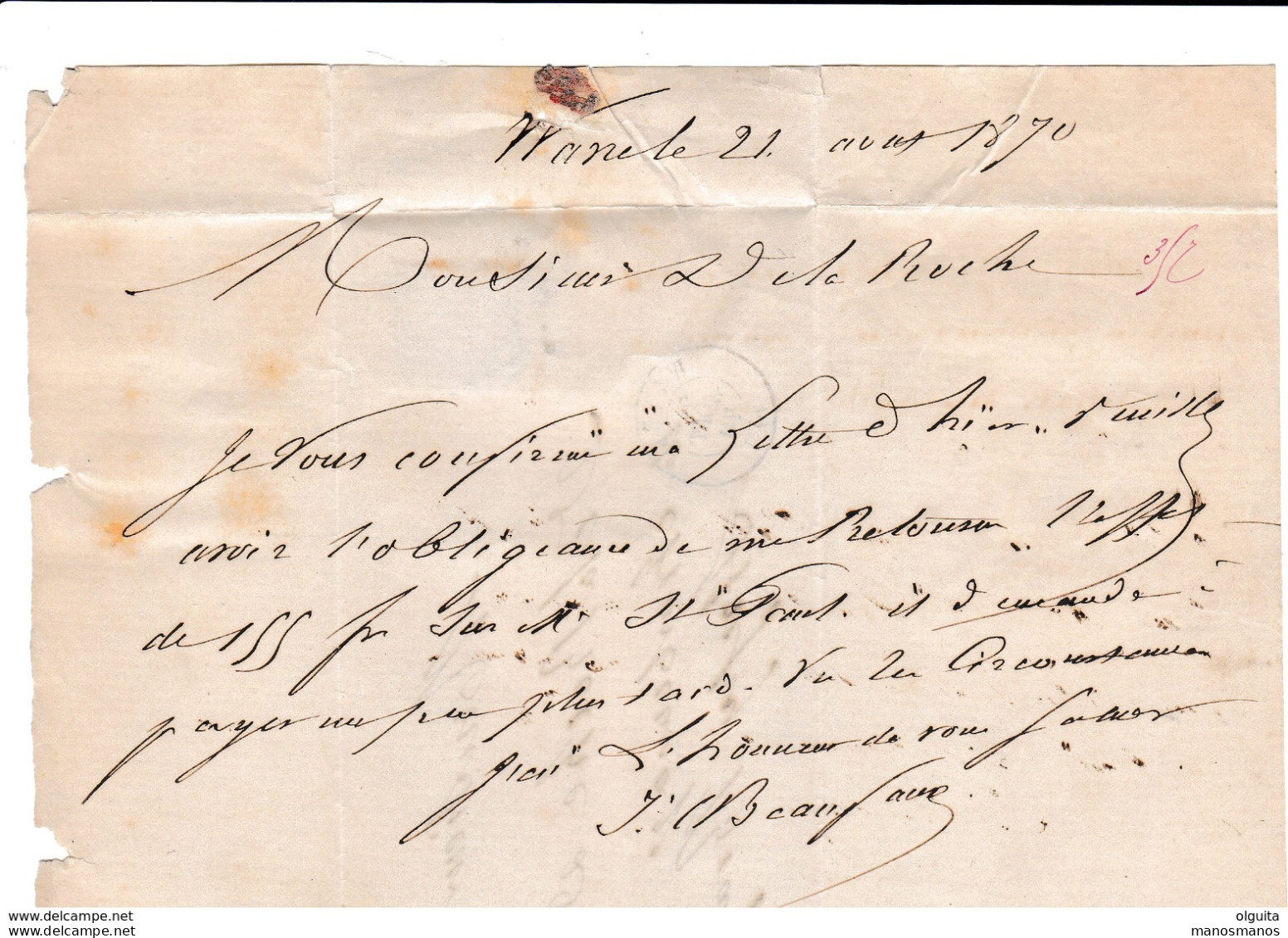 787/29 -- Lettre Avec Contenu TP 30 Points 393 WAVRE 1870 Vers STREPY - Boite Locale De Quartier IU - Correo Rural