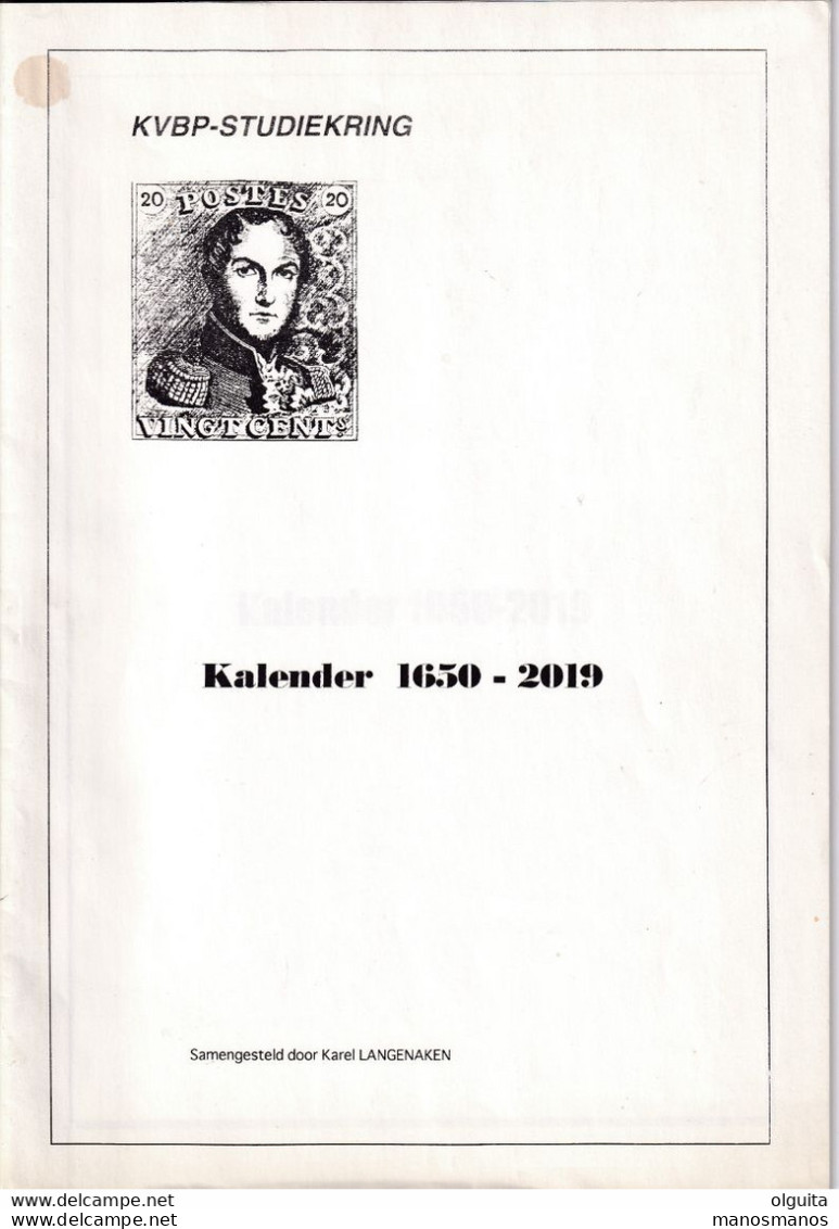 30/960 - Kalender 1650 - 2019 , Par Karel Langenaken , Uitgave Studiekring Antwerpen , 36 Pg - Andere & Zonder Classificatie