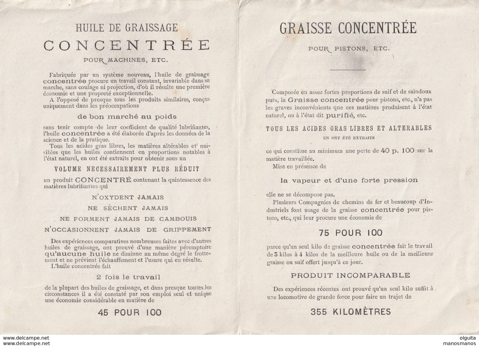 DDX 575 - TERMONDE Huiles § Graisses Staes-Sproelants - Petit Dépliant Publicitaire 1880 4 Pages - Expos Internationales - 1800 – 1899