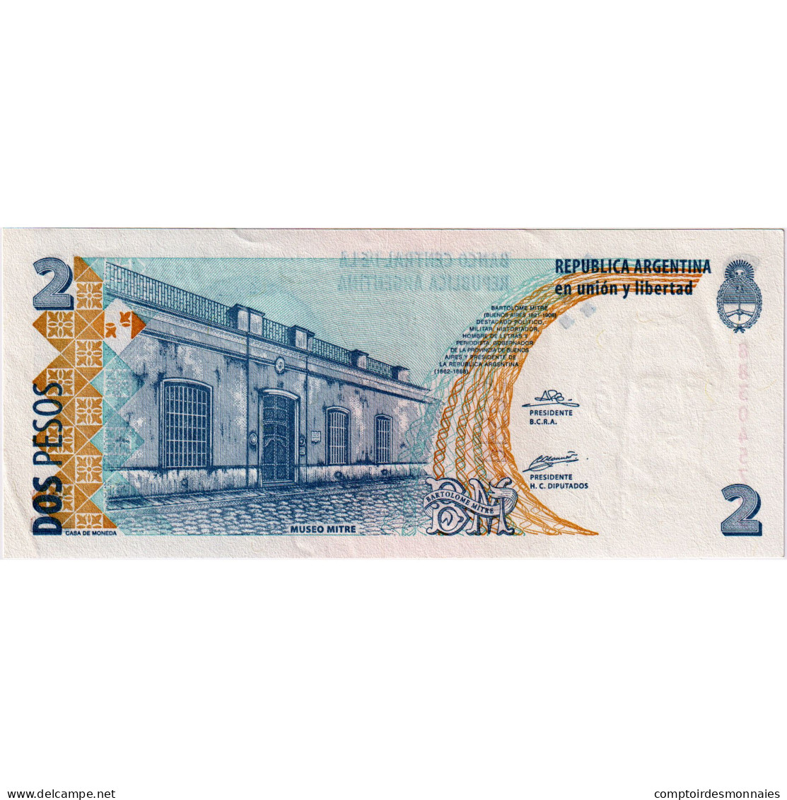 Billet, Argentine, 2 Pesos, 2002, Undated (2002), KM:352, NEUF - Argentine