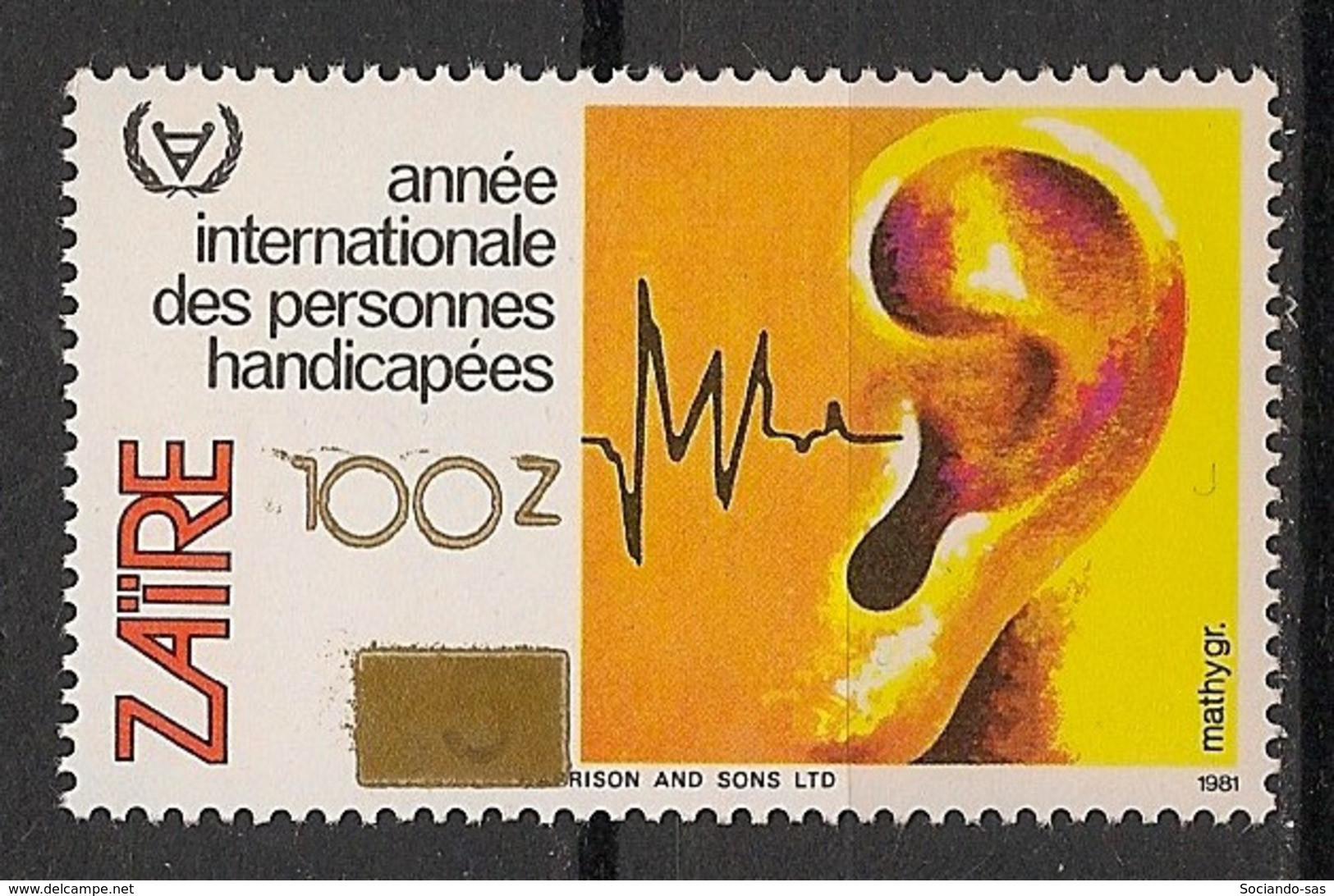 ZAIRE - 1990 - N°Yv. 1305 - Timbre Surchargé - Neuf Luxe ** / MNH / Postfrisch - Nuevos
