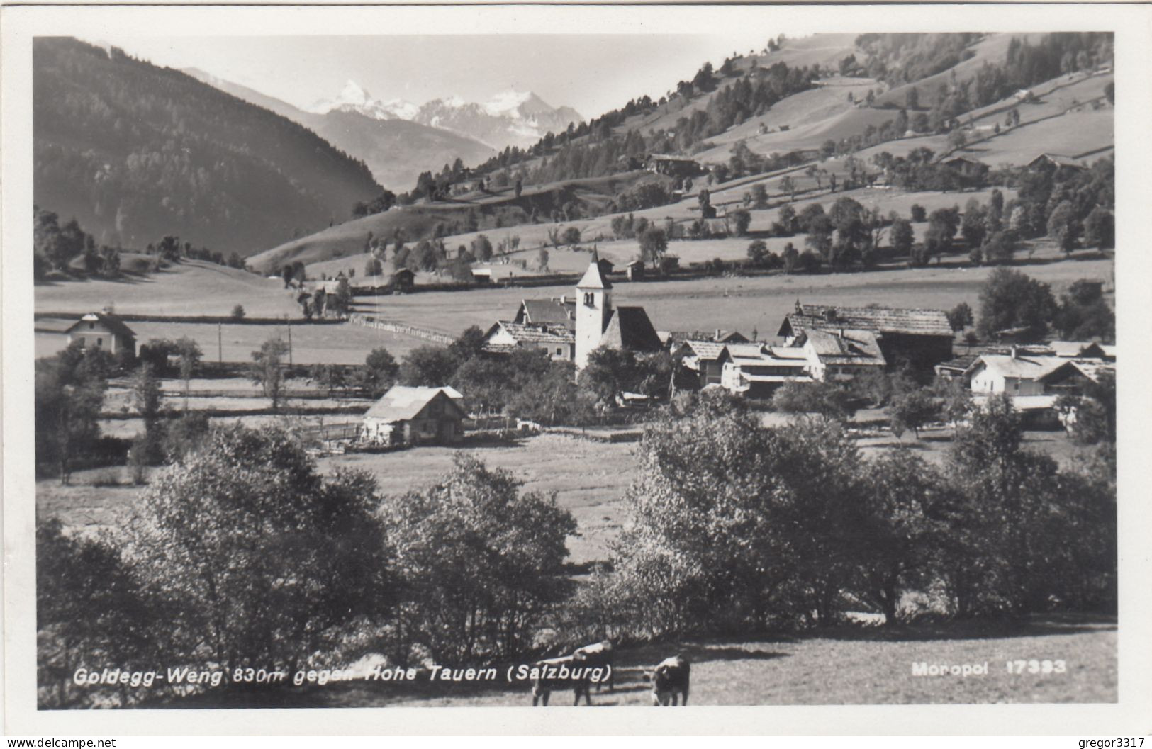 D8523) GOLDEGG WENG Gegen Hohe Tauern - Salzburg - FOTO AK - Kirche Häuser Alt - Goldegg