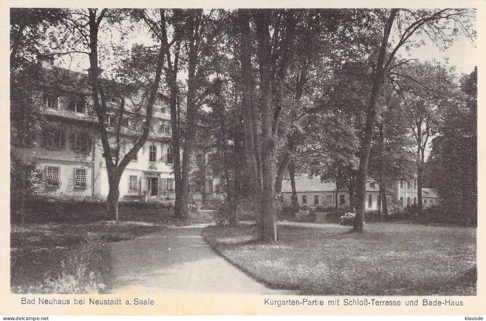 Bad Neustadt (Saale) - Kurgarten-Partie Mit Schloß-Terrasse U.Badehaus Gel.1937 SST - Neustadt Waldnaab