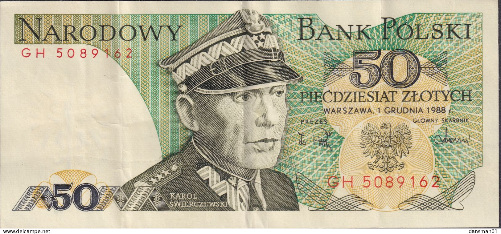 POLAND 1988 50zl Banknote GH 5089162 - Pologne