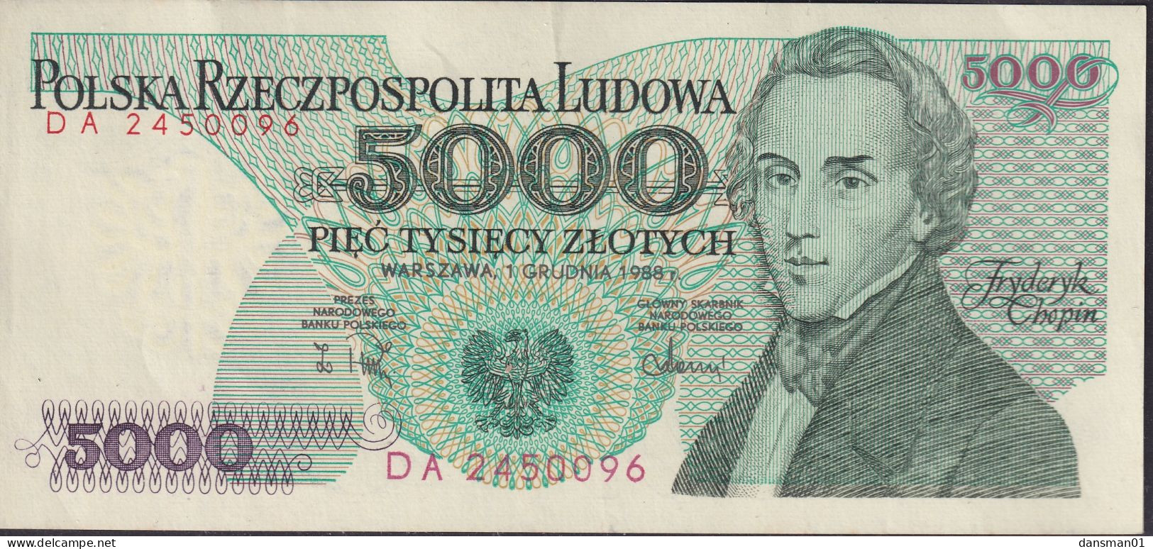 POLAND 1988 5000zl Banknote DA 2450096 Uncirculated - Pologne