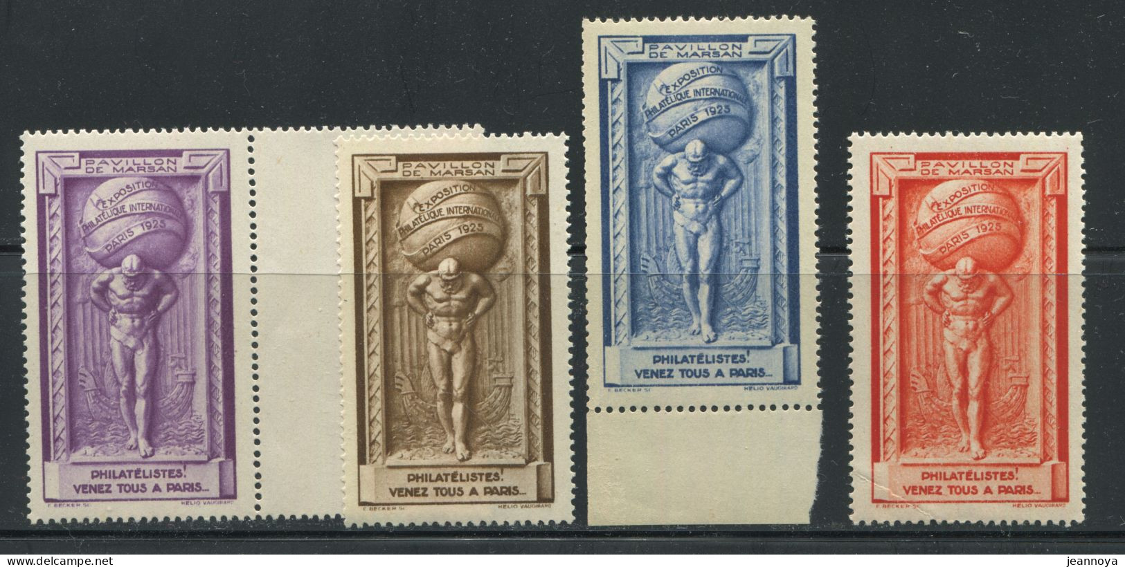 FRANCE - EXPO. PHILA. INTERNATIONALE DE PARIS 1925 N° 7 , 4 COULEURS DENTELEES * * - SUP - Esposizioni Filateliche