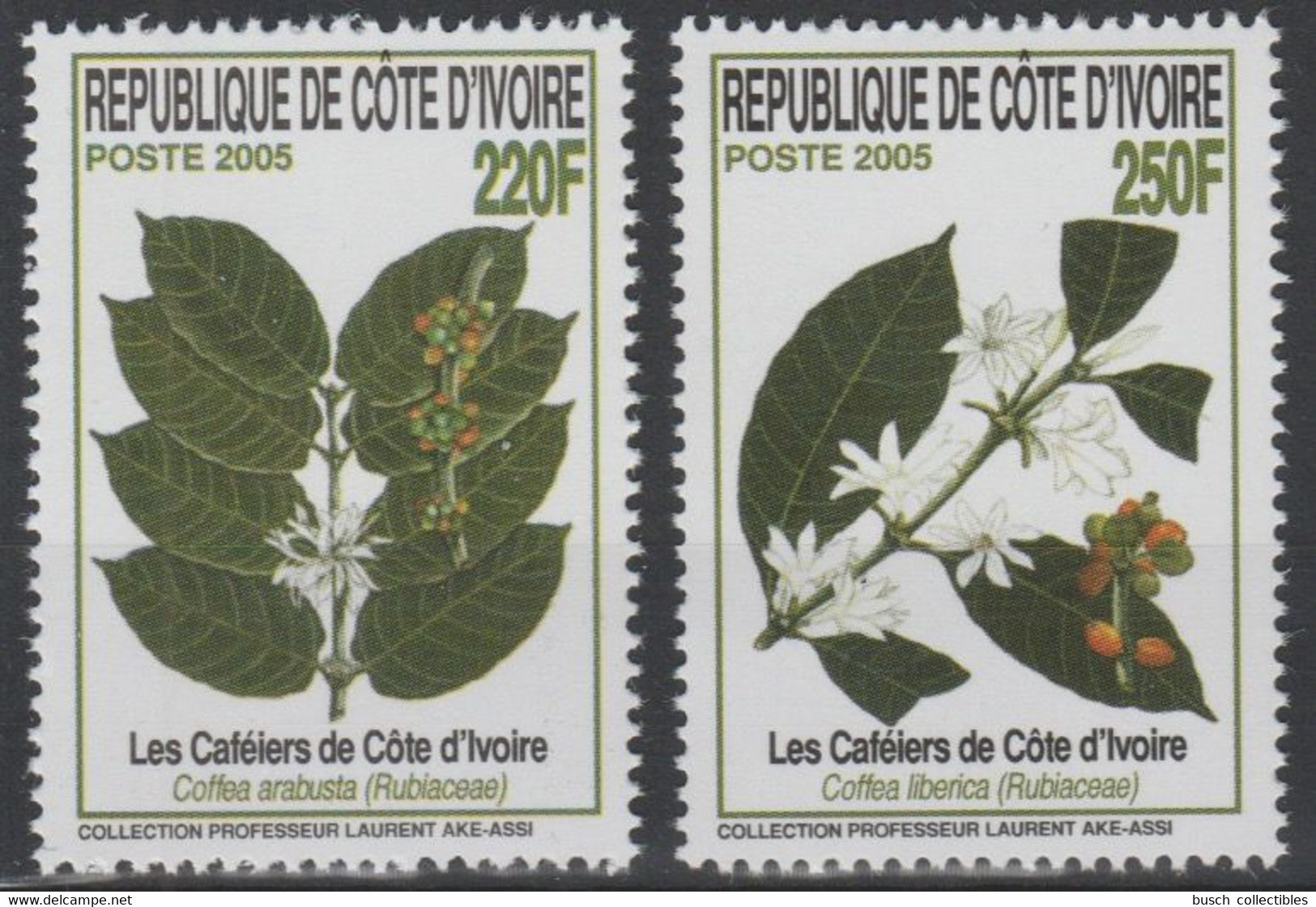 Côte D'Ivoire Ivory Coast 2005 Mi. 1477 - 1478 Plantes Plants Kaffee Coffee Tree Café Caféiers Kaffeepflanze Flora Flore - Ivory Coast (1960-...)