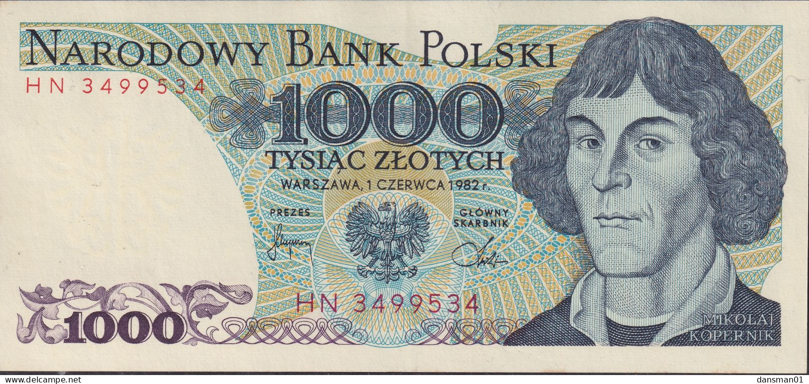 POLAND 1982 1000zl Banknote HN 3499534 Uncirculated - Pologne