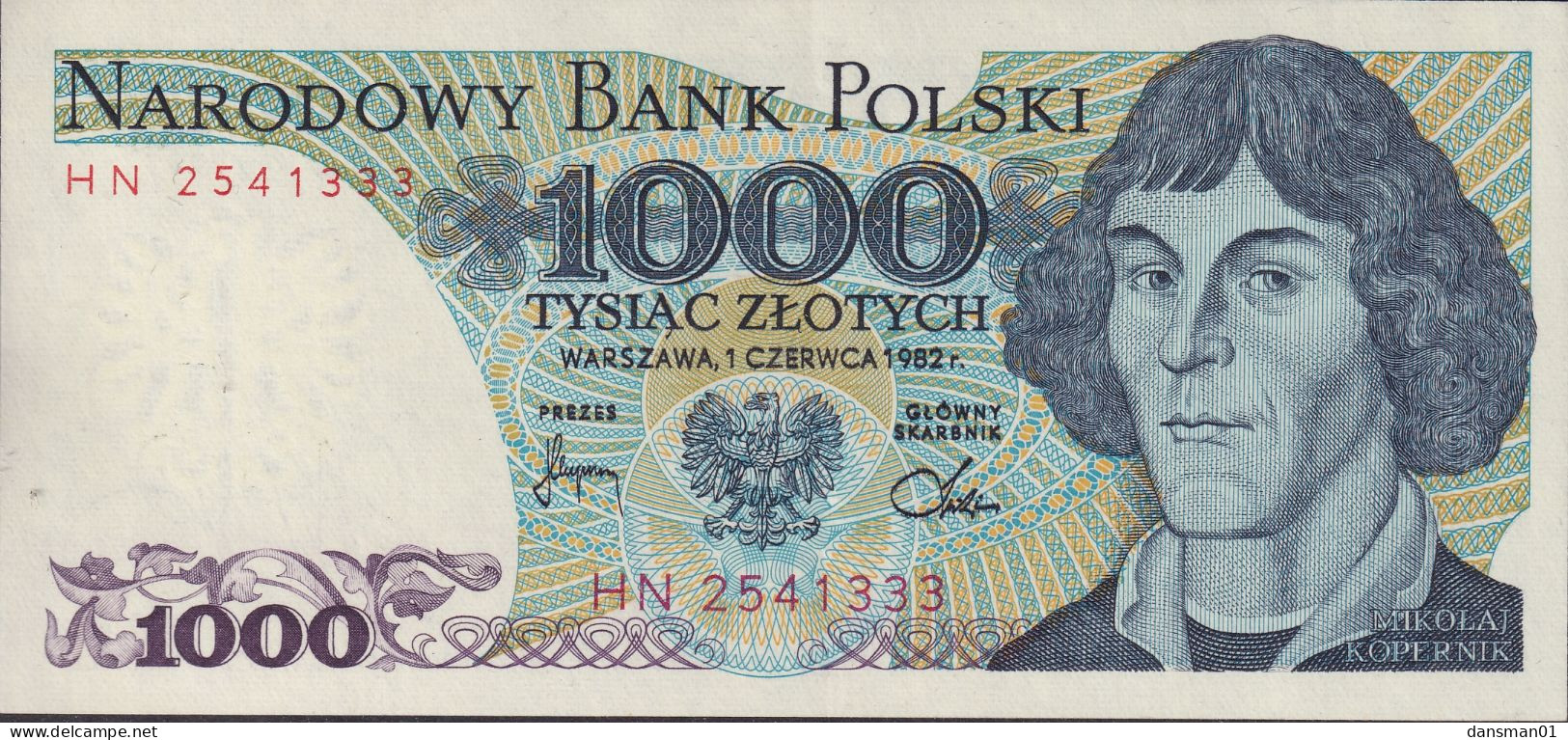 POLAND 1982 1000zl Banknote HN 2541333 Uncirculated - Pologne