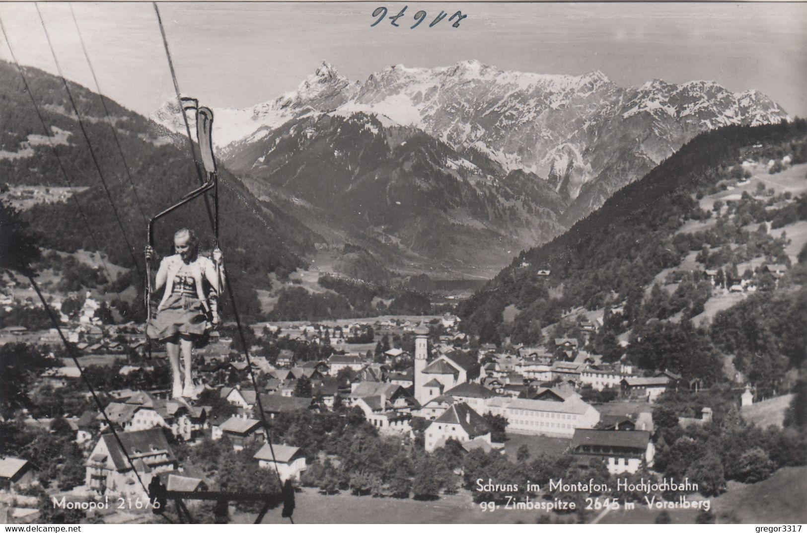 D8543) SCHRUNS Im Montafon - Hochjochbahn Gg. Zimbaspitze - Frau Auf Sessellift - Tolle FOTO AK - Schruns