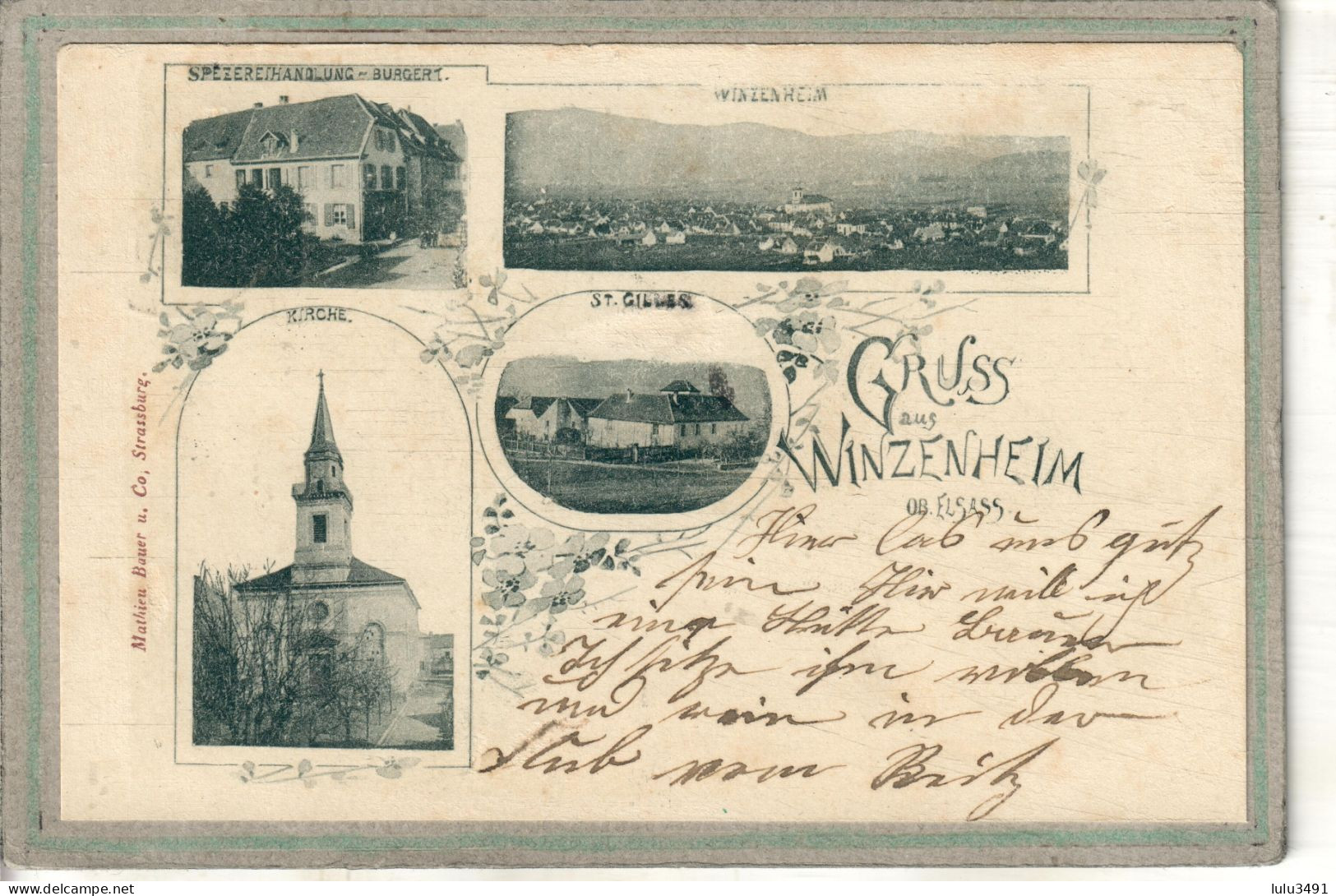 CPA - WINTZENHEIM (68) - Carte GRUSS Multivues De 1899 - Epicerie - Wintzenheim