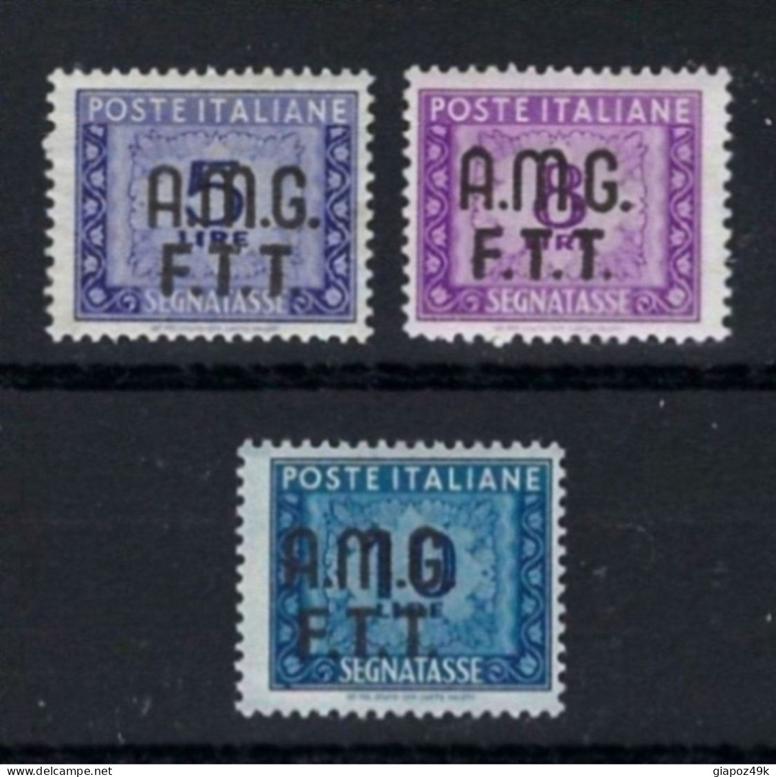 ● ITALIA  TRIESTE  1947 /49 ֍ SEGNATASSE ֍ N. 9, 11, 12 Nuovi * ● Fil. Ruota ● Cat. 500 € ● Lotto N. 1898 ● - Poste Exprèsse