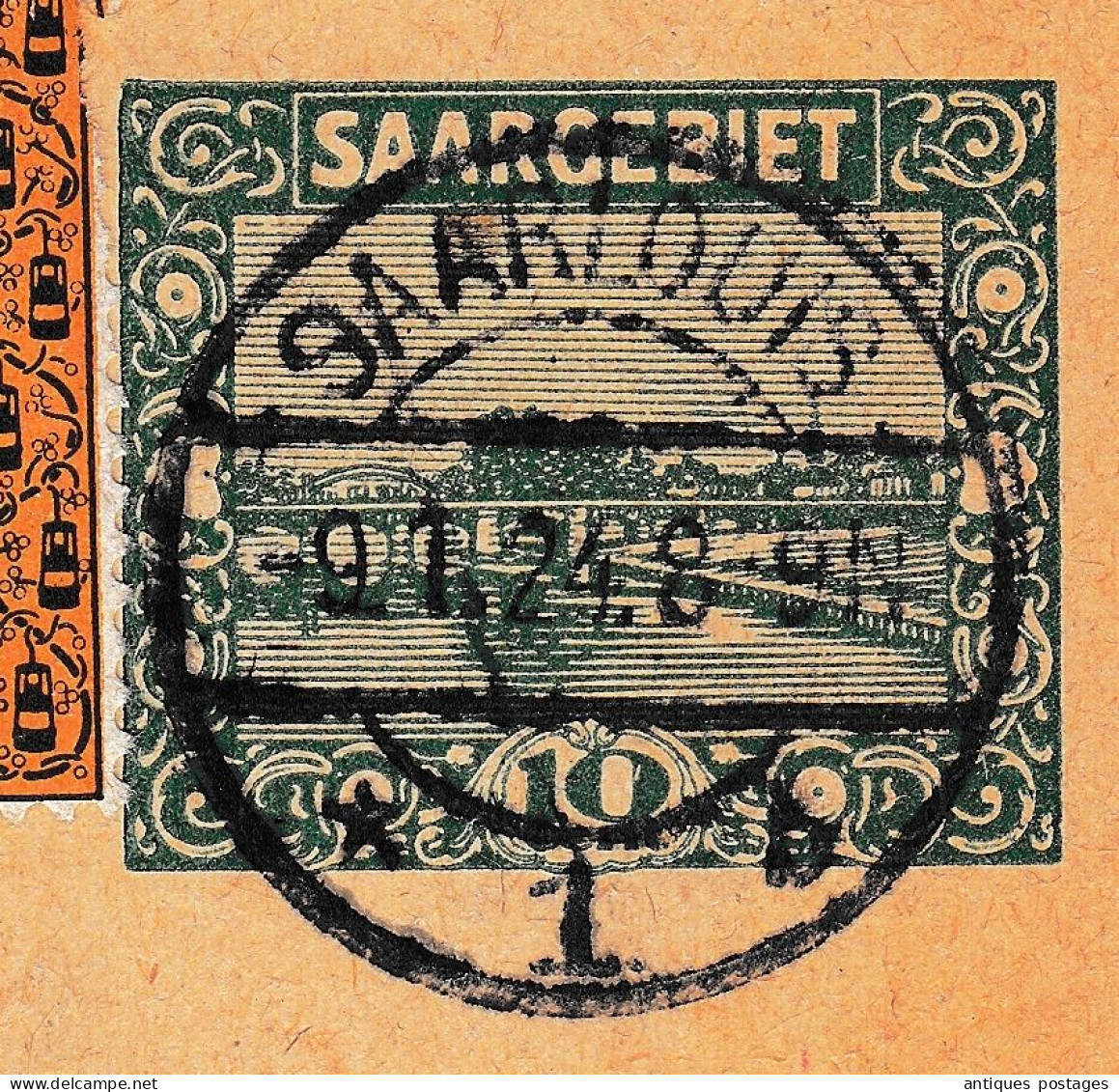 Postkart 1924 Sarrelouis Saarlouis Saargebiet Sarre Deutschland Saint-Avold Moselle Sankt Avold Lothringen - Postwaardestukken