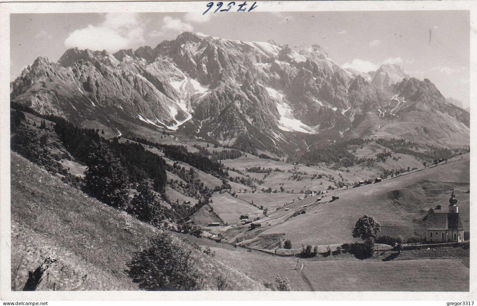 D8549) DIENTEN - KIRCHE - Mit Hochkönig - Alte FOTO AK AFGA - Dienten