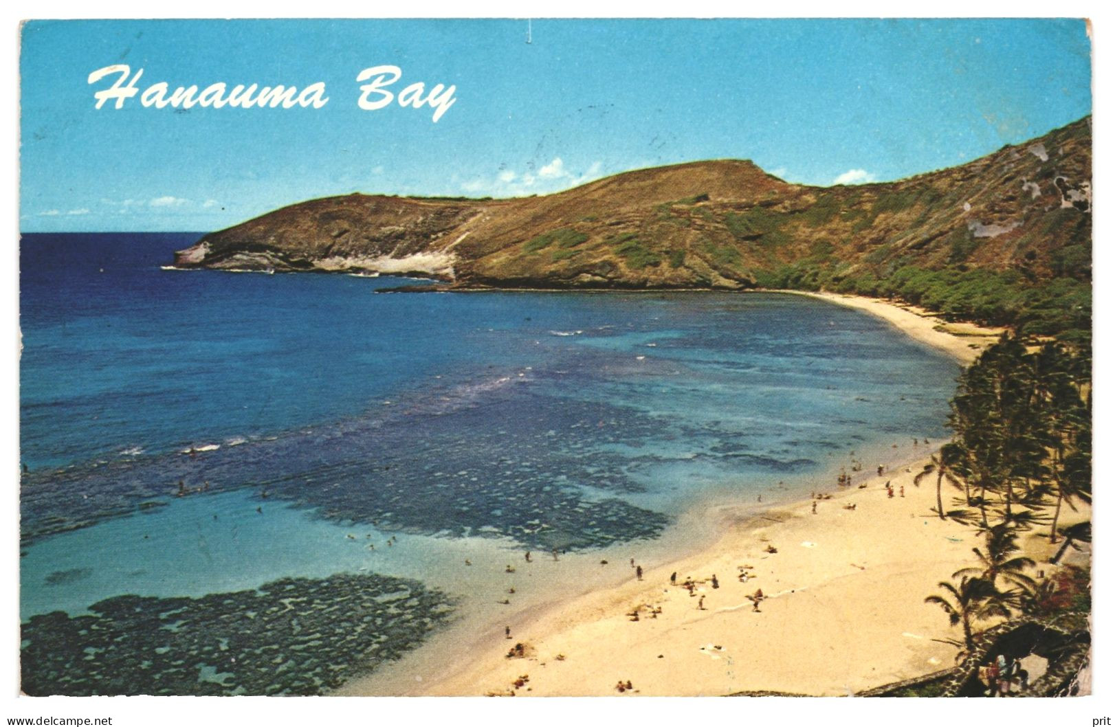 Hanauma Bay Oʻahu Island Hawaii Beach 1958 Used Postcard. Publisher Ray Helbig's Hawaiian Service, Honolulu, USA - Oahu