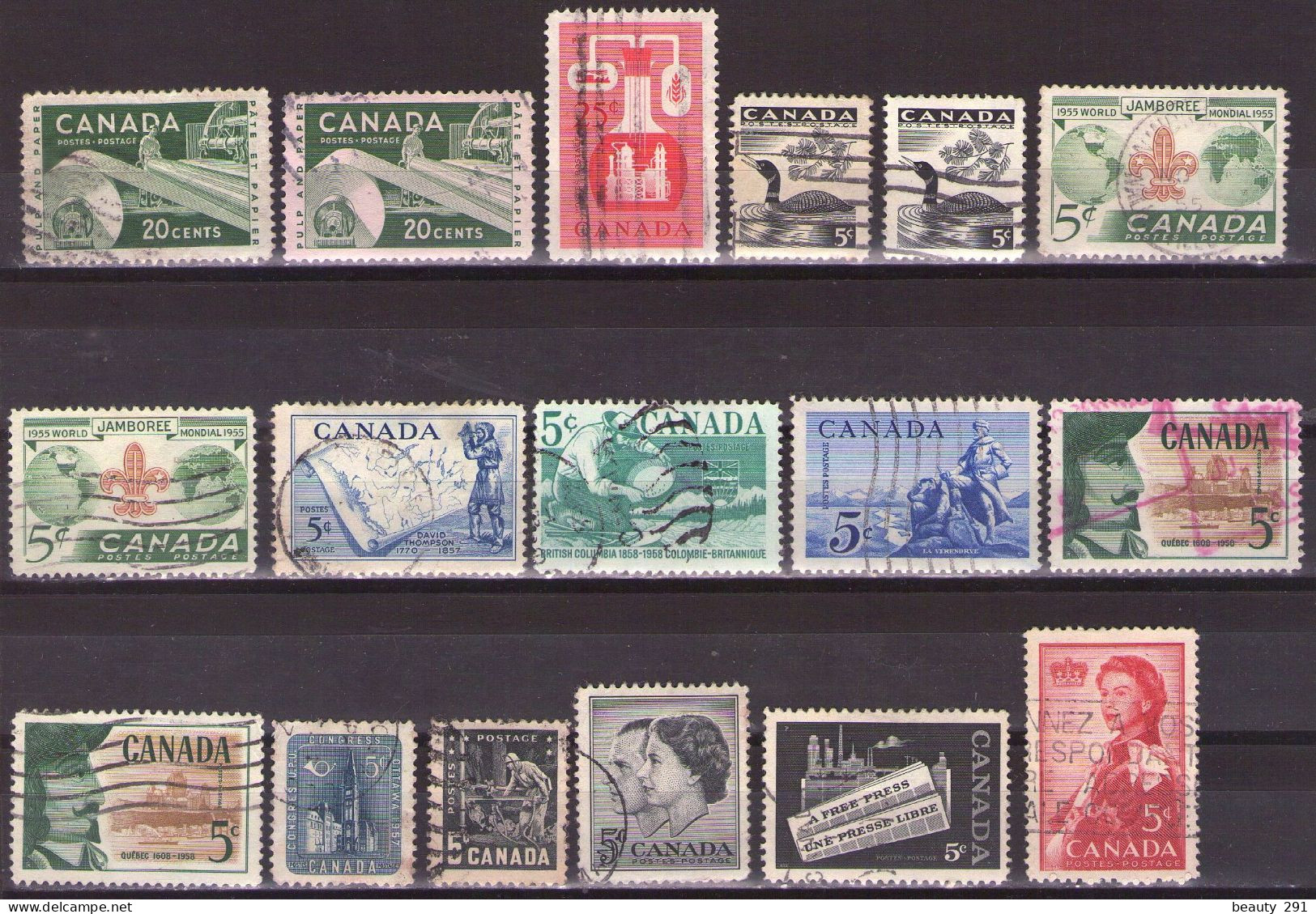 Canada 1957-1959 - ELIZABETH II - LOT - USED - Gebruikt