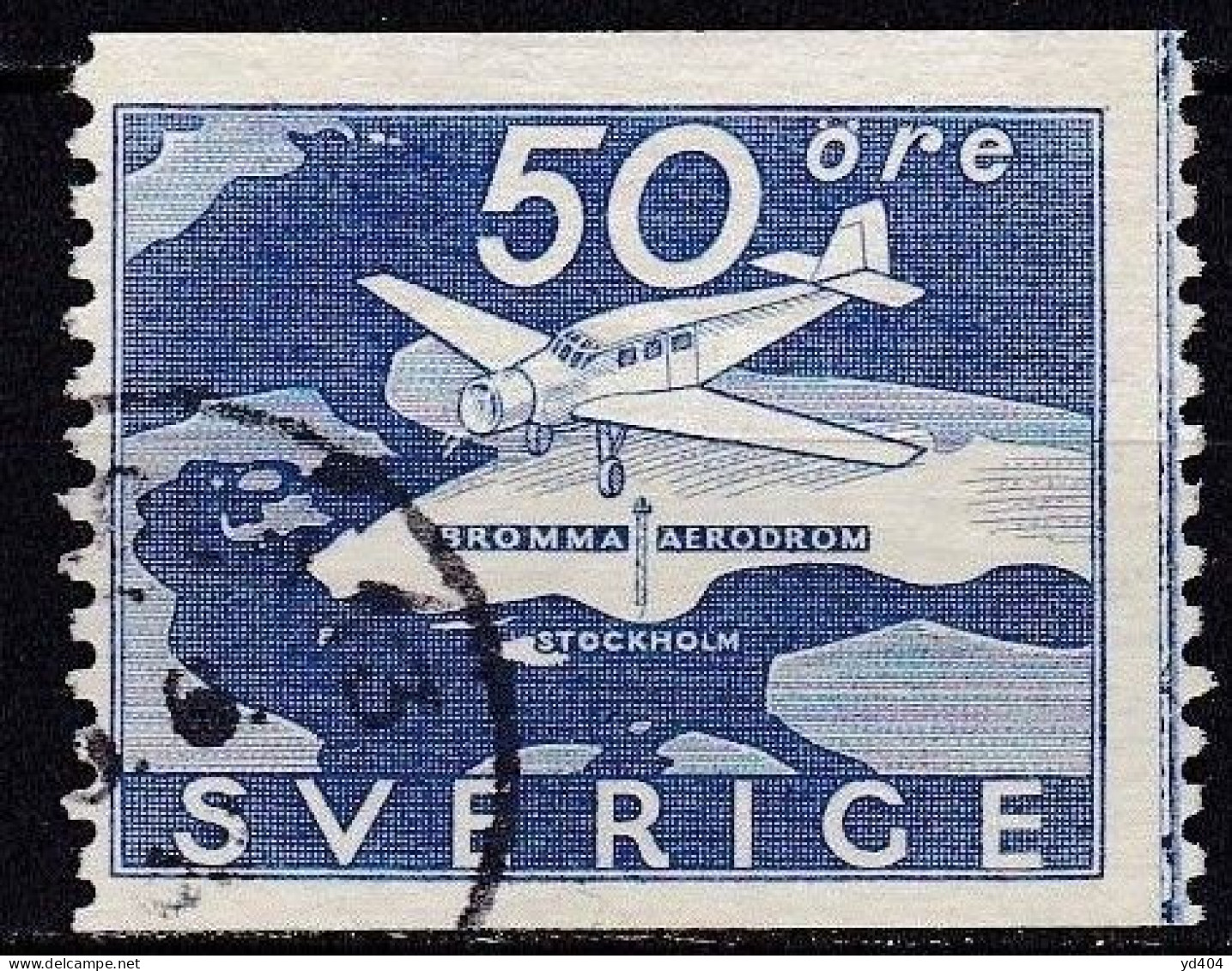 SE609 – SUEDE – SWEDEN – 1930-36 – NIGHT POSTAL SERVICE & BROMMA AIRPORT – Y&T 4/6 USED 11,75 € - Usati