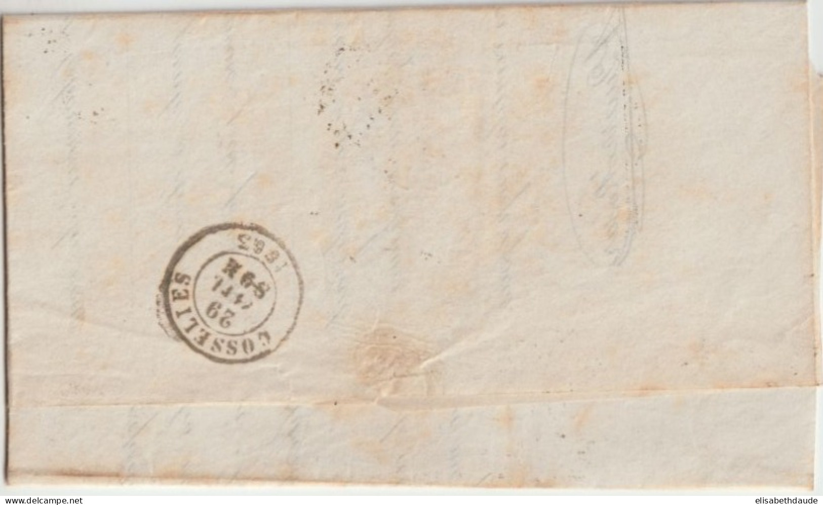 1863 - BELGIQUE - LETTRE De MARCIENNES => GOSSELIES - 1849-1865 Medaillen (Sonstige)