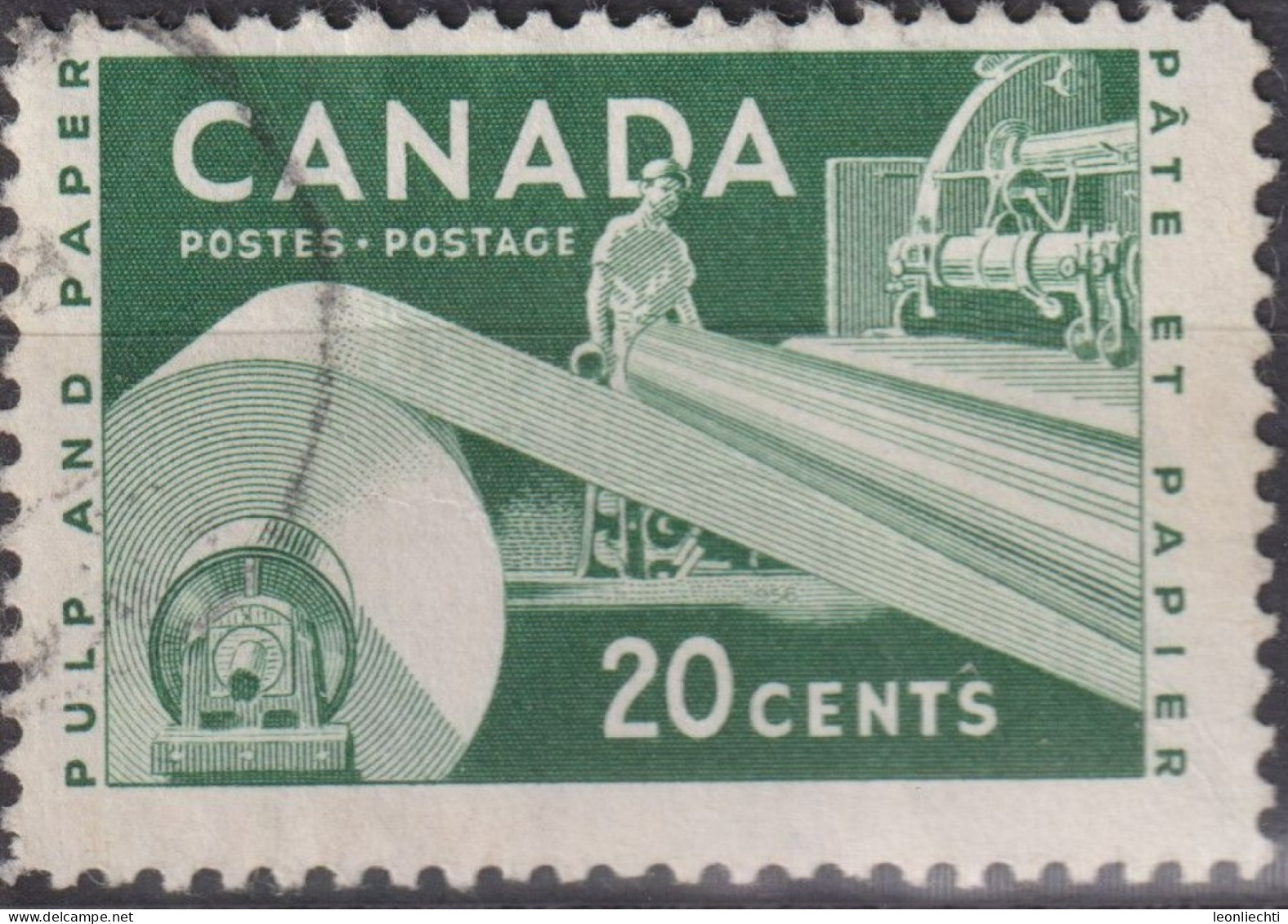 1956 Kanada ° Mi:CA 309, Sn:CA 362, Yt:CA 289,  Canadian People, Wildlife And Industry, Paper Industry - Gebraucht