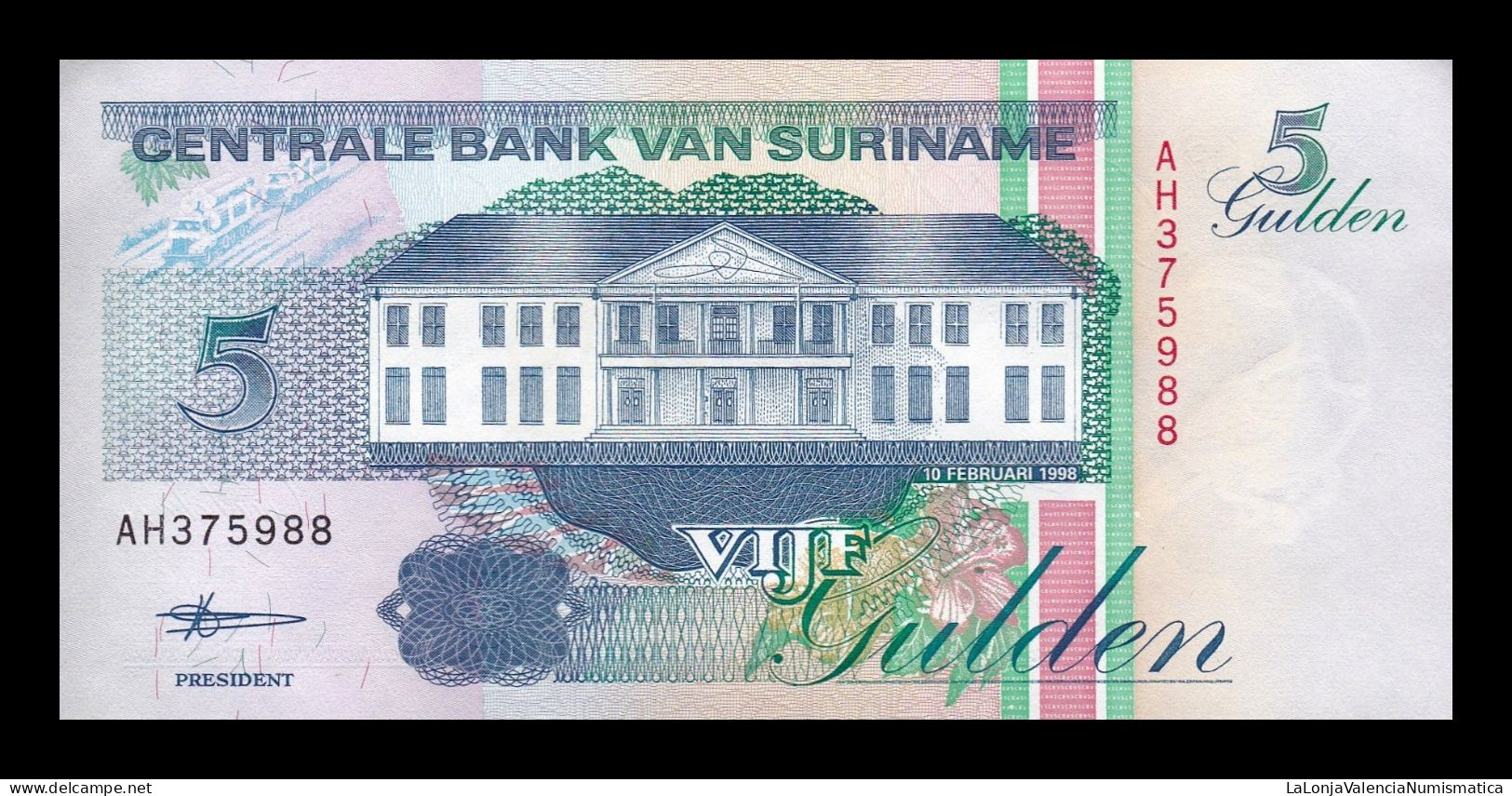 Surinam Suriname 5 Gulden 1998 Pick 136b Sc Unc - Surinam