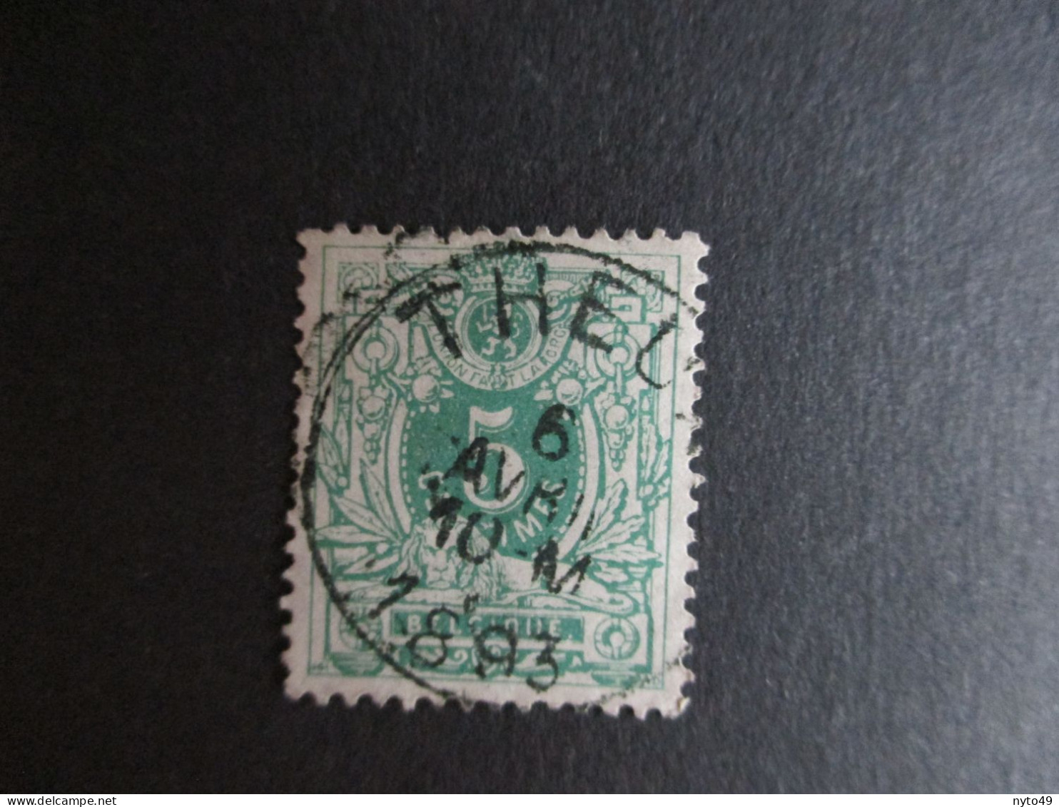 Nr 45 - Centrale Stempel "Theux" - Coba + 4 - 1869-1888 Leone Coricato