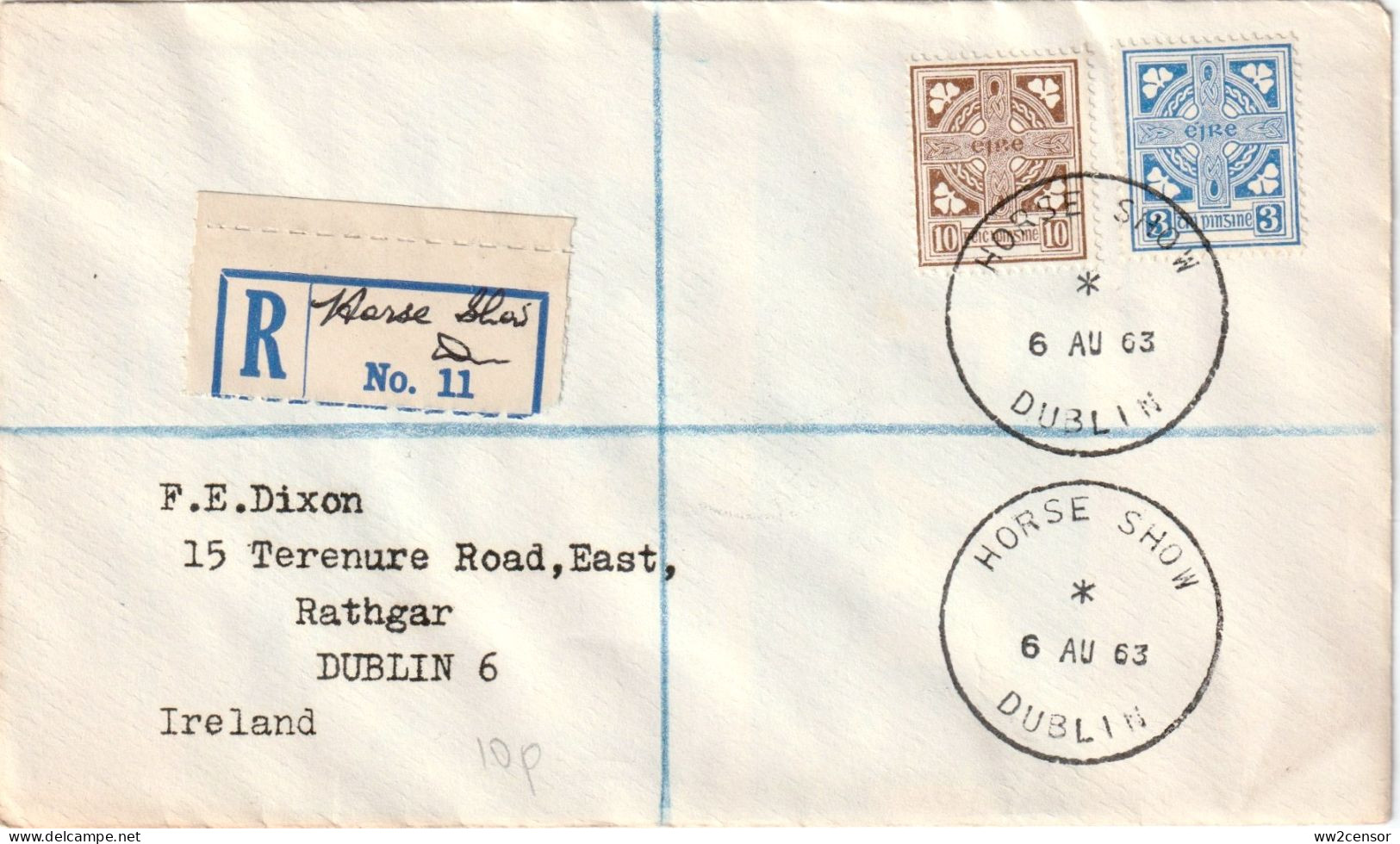 Ireland-Irlande-Irland: 5 RDS Horse Show Special Registered Letters 1962-70 - Storia Postale