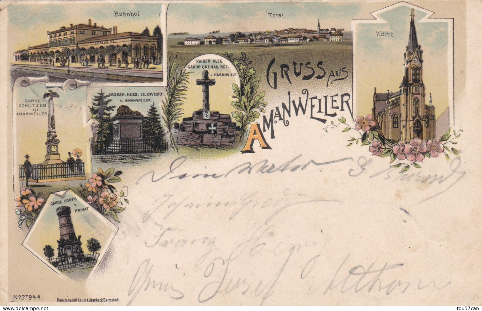 AMANWEILER - AMANVILLERS - METZ - MOSELLE -  (57) - CPA LITHOGRAPHIE DE 1901. - Metz Campagne