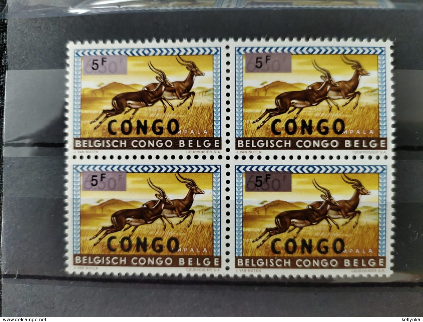 République Du Congo - 540 - Bloc De 4 - Erreur - Cartouche Rose Au Lieu De Bleue - 1964 - Animaux - MNH - Unused Stamps