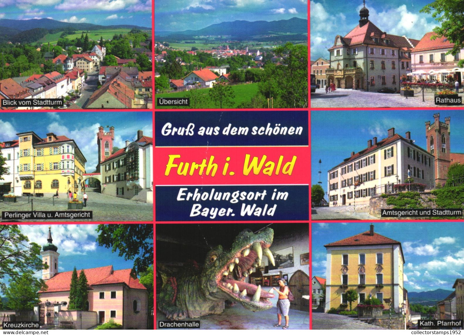 FURTH I. WALD, MULTIPLE VIEWS, ARCHITECTURE, DRAGON, CHURCH, GERMANY - Furth