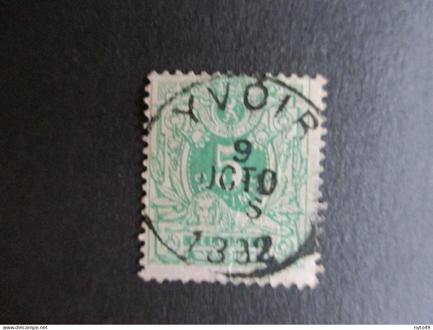 Nr 45 - Centrale Stempel "Yvoir" - Coba + 4 - 1869-1888 Leone Coricato