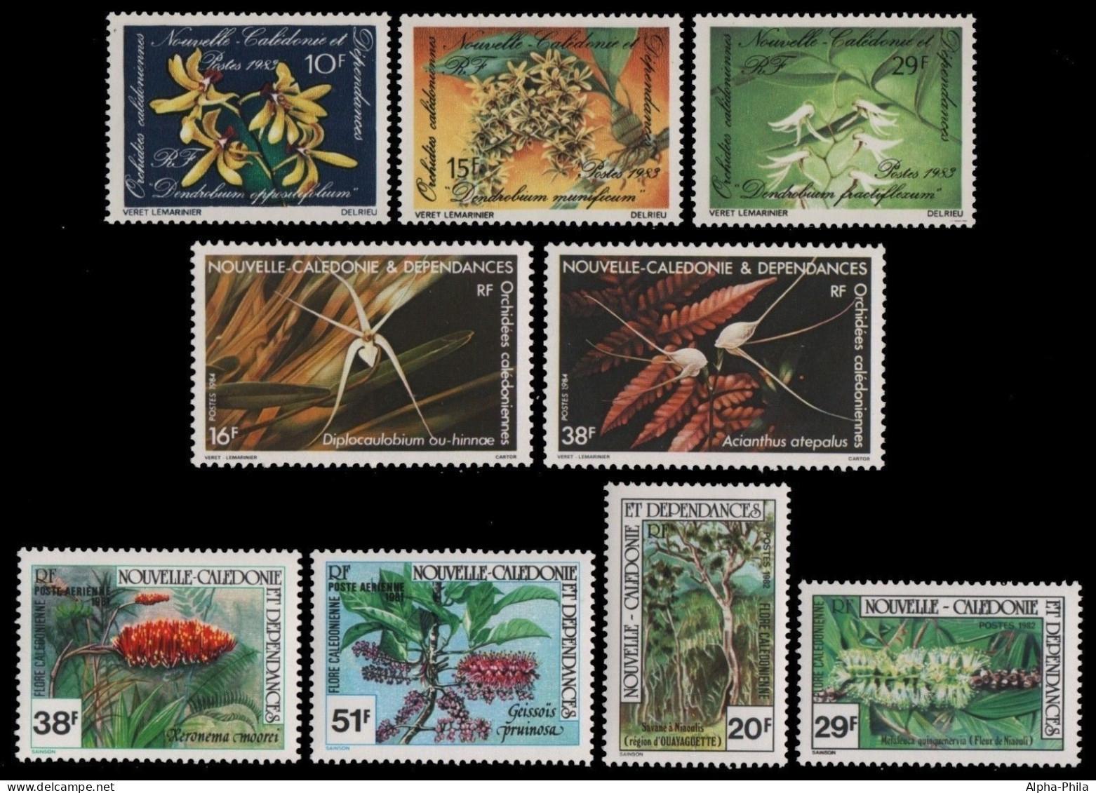 Neukaledonien 1978/80 - Mi-Nr. 4 Ausgaben ** - MNH - Flora - Ongebruikt