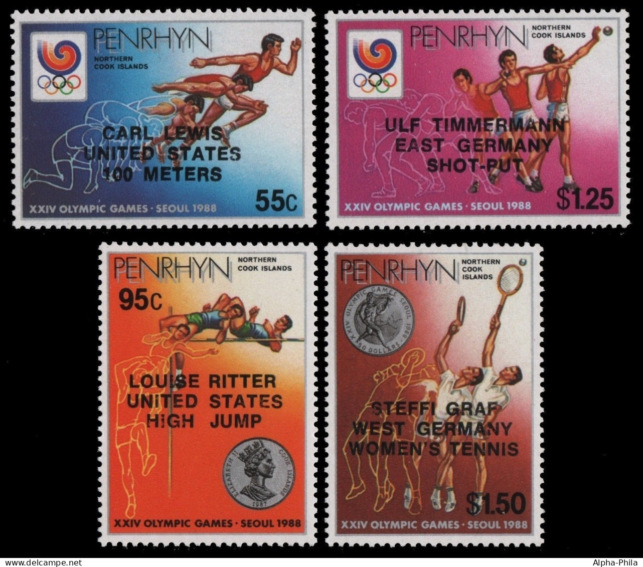 Penrhyn 1988 - Mi-Nr. 489-492 ** - MNH - Olympia Seoul - Sonstige - Ozeanien