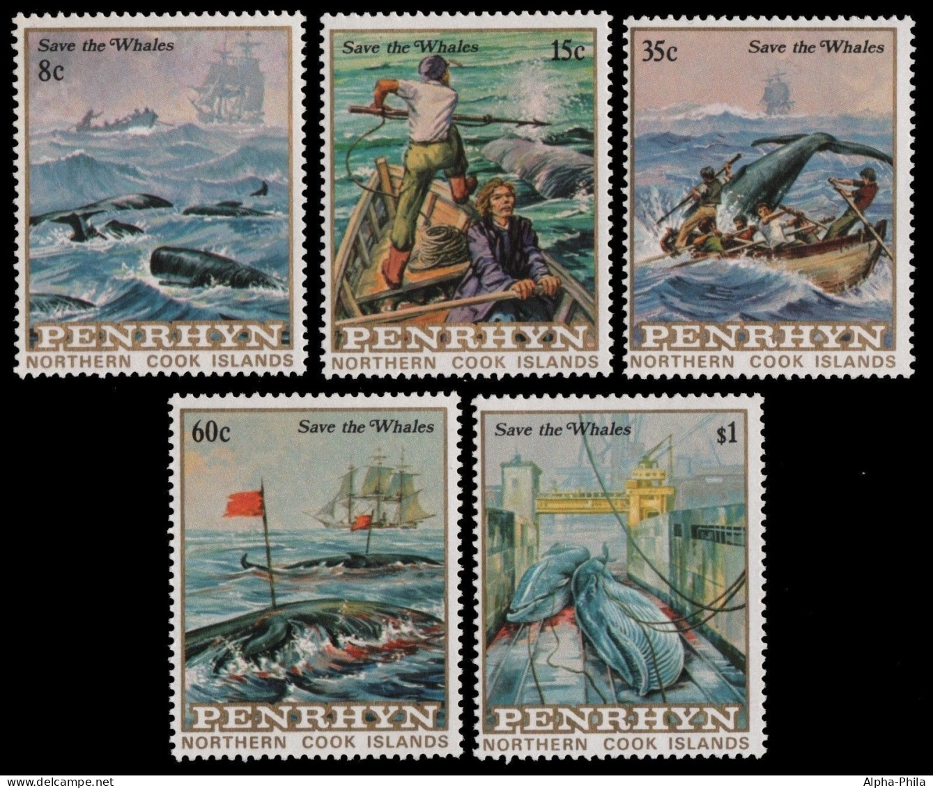 Penrhyn 1983 - Mi-Nr. 310-314 ** - MNH - Wale / Whales - Otros - Oceanía