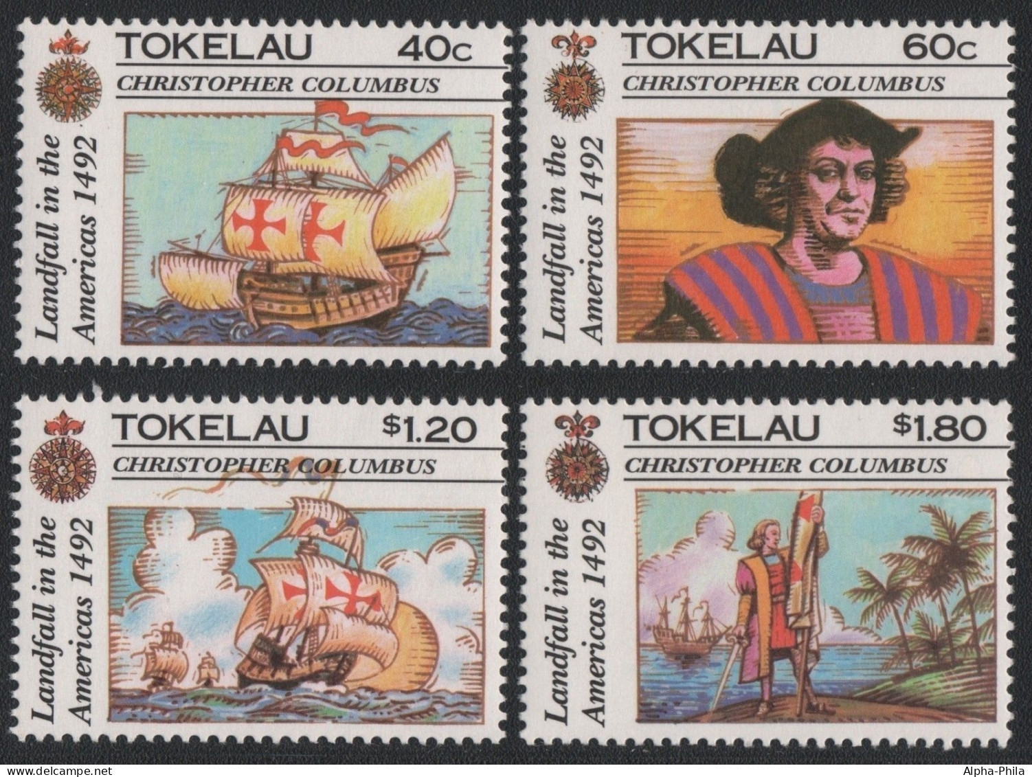 Tokelau 1992 - Mi-Nr. 188-191 ** - MNH - Schiffe / Ships - Columbus - Tokelau