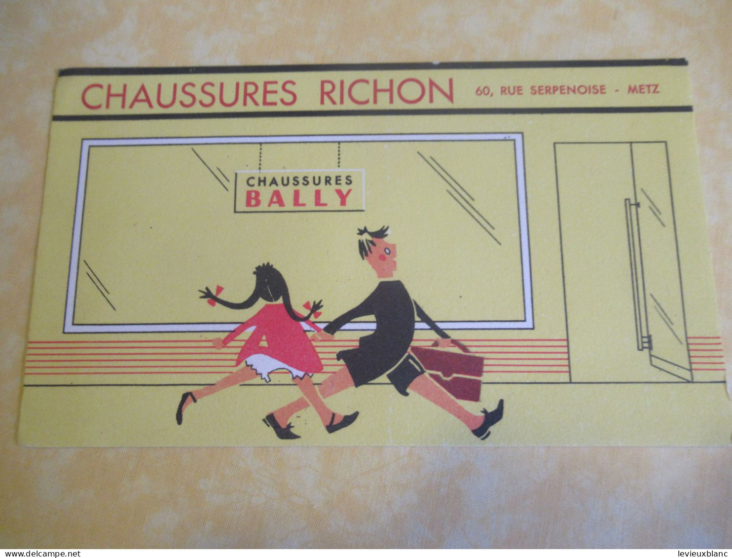 Chaussures BALLY/ Chaussures RICHON/ METZ/Enfants Allant à L'Ecole//Vers 1950-1960         BUV677 - Schuhe