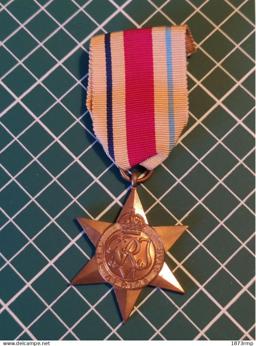 MEDAILLE ANGLAISE THE AFRICA STAR, WW2 1940/1945, RUBAN JAUNE - Grande-Bretagne